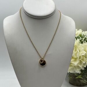 Kate Spade NY Spot The Spade Brown Gold Plated Pave Charm necklace